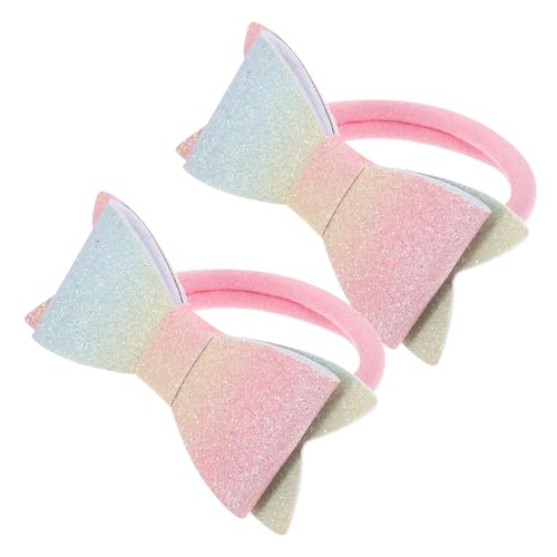 Baluue 2stücke Haarbänder Mit Schleife Für Mädchen Bunte Elastische Haargummis Für Mädchen Und Kleinkinder Für Und Süße Frisuren von Baluue