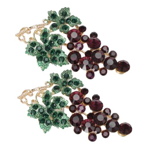 Baluue 2 Stück Elegante Strass Brosche Traubenform Anstecknadeln für Damen Modische Kleidung Schmuck Raffinierter Glanz Vielseitig Kombinierbar Langlebige Verarbeitung von Baluue