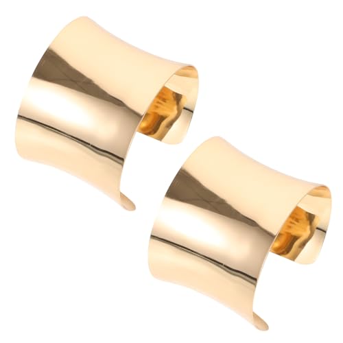 Baluue 2 Stück Verstellbare Damen Armreifen Aus Metall Geometrisches Design Breiter Armreif Schmuck Für Besondere Anlässe Goldene Manschettenarmbänder Für Frauen von Baluue