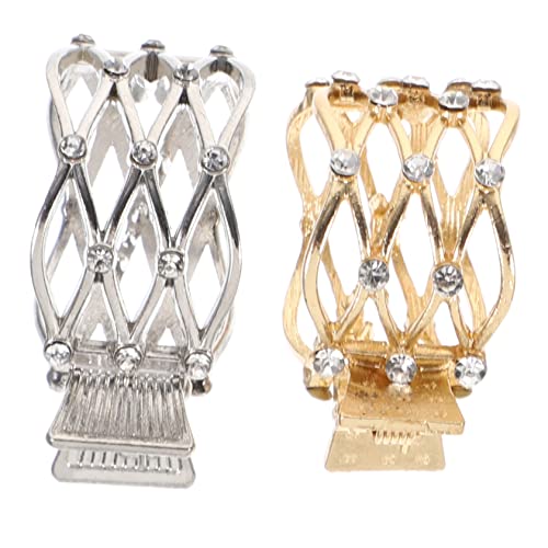 Baluue 2stücke Haarklammern Für Damen Rhinestone Haarspangen Gold Und Silber Metall Haarklammer Für Hohen Pferdeschwanz Und Hochsteckfrisuren Haaraccessoire Für von Baluue