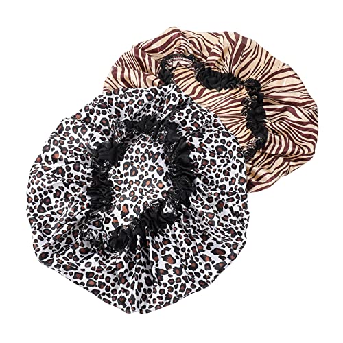 Baluue 2 Stück Haarwaschkappe Aus Satin Mit Spitze Festivalhut Für Frauen Und Mädchen von Baluue