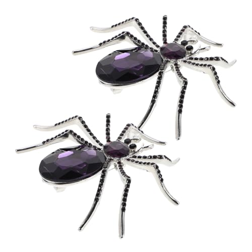 Baluue 2stücke Glitzer Spinnenbrosche Vintage Tierbroschen Für Halloween Dekorative Anstecknadeln Für Kleidung Anzüge Hüte Und Taschen Auffällige Schmuckdekoration von Baluue