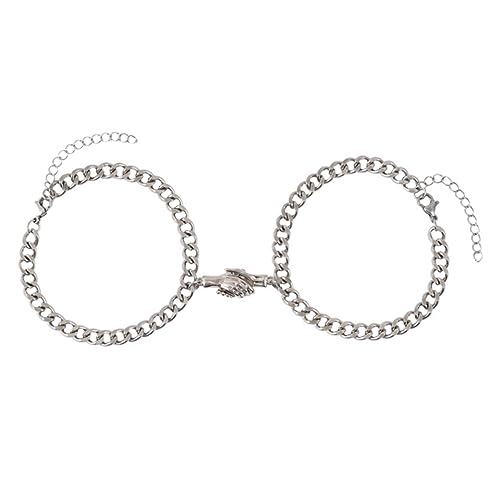 Baluue 2 Stück Kreatives Teiliges Armband aus Rostfreiem Bequeme Handgelenkskette mit Handflächen Design Leichtes Freundschafts Schmuckstück für Valentinstag von Baluue