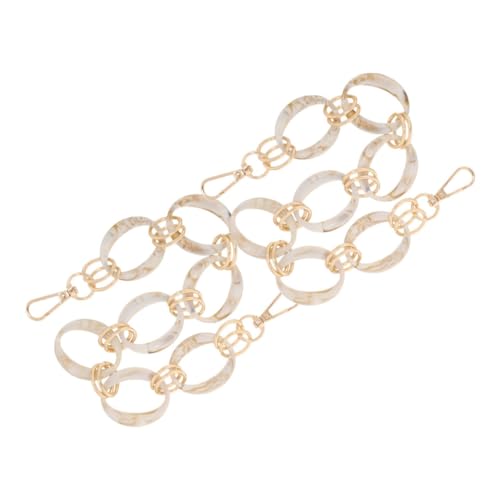 Baluue 2 Stück Kurze Umhängetasche Kettenriemen aus Acryl und Zinklegierung Modischer Schultergurt für Handtaschen Vielseitiger Ersatz taschengurt Robust und Stilvoll Beige von Baluue