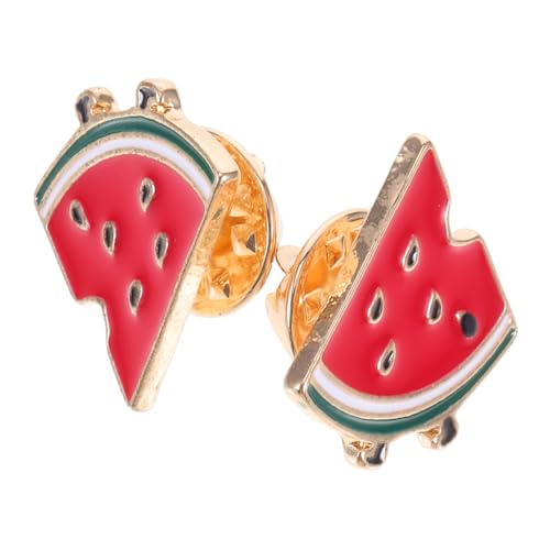 Baluue 2 Stück Leichte Wassermelonen Broschen aus Legierung Kreative Anstecknadeln für Kleidung Modische Frucht Pins Vielseitig für Party Alltag Stilvolle Revers Schal accessoires von Baluue