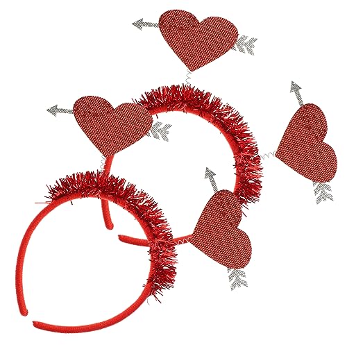 Baluue 2stücke Teiliges Niedliches Haarband Mit Herzmotiv Accessoire Für Valentinstag Hochzeiten Und Partys Für Frauen Und Mädchen von Baluue