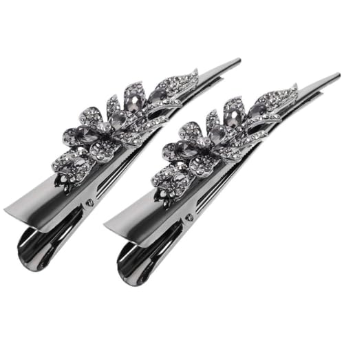 Baluue 2 Stück Metall-Haarspangen Für Damen Entenschnabel-Haarspangen Strass-Clips Elegante Dekorative Haarspangen von Baluue