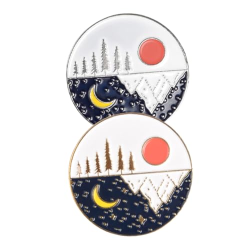 Baluue 2 Stück Modische Mond Sonne Design Elegante Anstecknadeln für Kleidung und Rucksäcke Stilvolle Schmuck deko für Damen bei Alltag und Festlichkeiten von Baluue