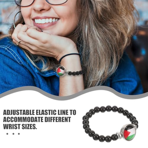 Baluue 2 Stück Palästina flagge Armband Glasperlen Armband Elastisch Verstellbar Unisex Schmuck Modisch Passend für Alltag und Verschiedene Outfits Baluue 2 Stück Palästina flagge Armband Glasperlen Armband Elastisch Verstellbar Unisex Schmuck Modisch Passend für Alltag und Verschiedene Outfits von Baluue