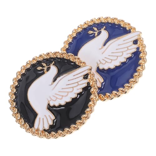 Baluue 2 Stück Peace dove Emaillierte Anstecknadeln für Damen Klassische Friedensbrosche mit Tropfendem Öl design Modische Schmuckpins für Kleidung Schals Mäntel Geschenkidee von Baluue