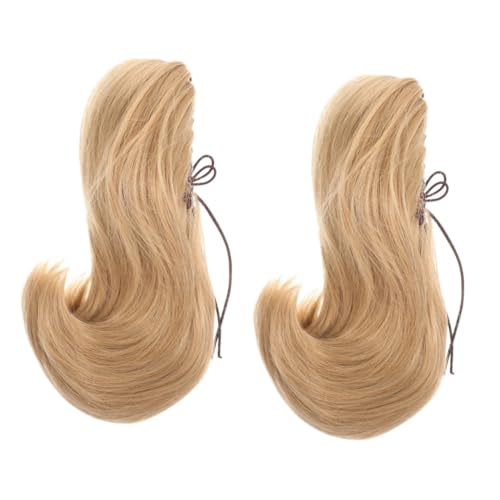 Baluue 2stücke Kürzerer Lockiger Pferdeschwanz Haarteil Mit Kralle Synthetische Haarverlängerung Für Damen Für Alltagslooks Und Verschiedene Frisuren Blond von Baluue