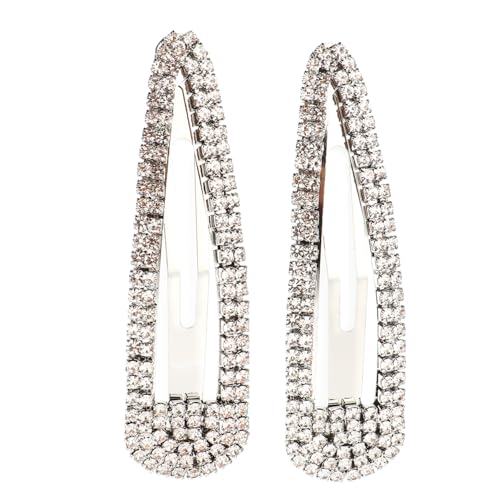 Baluue 2 Stück Rhinestone Haarspangen Metall Wassertröpfchen Design Glitzernde Strass Haarklammern für Damen Damenhaar Schmuck für Hochzeit Party Alltag von Baluue