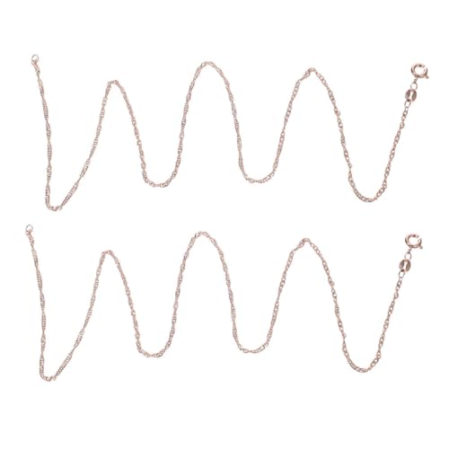 Baluue 2 Stück Roségold Wasserwellen ketten aus Kupfer für DIY Schmuckherstellung Langlebige Schmuckketten Zubehör Einfache Halsketten für Damen und Bastler von Baluue