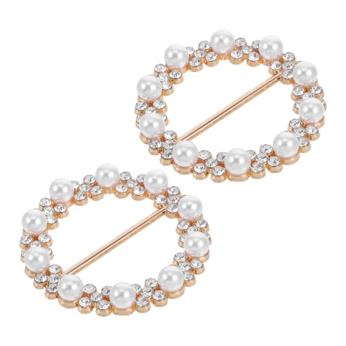 Baluue 2 Stück Runde Schalring Clips Damen T shirt Klammern mit Strass Schnalle Vielseitig als Halstuch Kleidungsclip Modisch und Langlebig Einfache Anwendung von Baluue