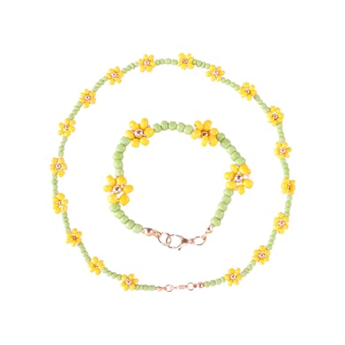 Baluue 2 Stück Schmuckset Armband und Halskette Set aus Acrylperlen mit Erdbeeranhänger Handgefertigt Bunte Bastel Schmuck für Mädchen Langlebig und Modisch von Baluue