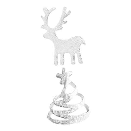 Baluue 2 Stück Sterling Silber Weihnachtsbaum und Ohrstecker Damen Asymmetrische Winter Schmuck Festliche Weihnachts Ohrringe Teilig von Baluue