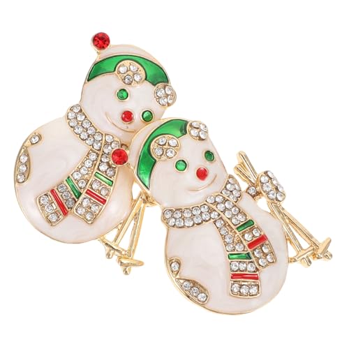 Baluue 2 Stück Strassbesetzte Schneemann Broschen Dekorative Anstecknadeln für Kleidung Personalisierte Schalknöpfe Festliche Weihnachts Corsagen Vielseitige Schmuckanhänger für Damen von Baluue