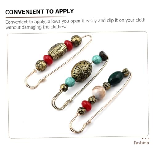 Baluue 2 Stück Teiliges Retro Broschen Große Anstecknadeln für Damen Strickjacken Schalclips Pullover Klammern Praktische Schmuck Accessoires für Kleidung und Cardigans von Baluue