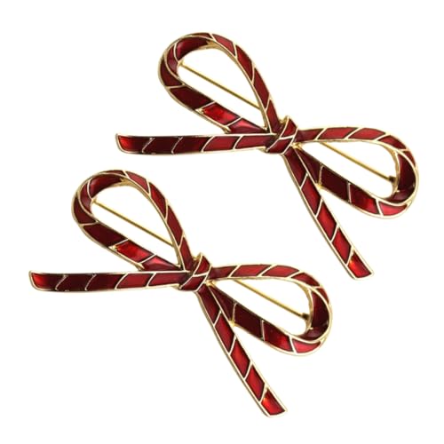 Baluue 2 Stück Teiliges Rotes Bowknot Broschen Zinklegierung Elegante DIY anstecknadeln zur Hochzeit und Party Modische Schmuckbroschen für Kleid Schal und Anzugdekoration von Baluue