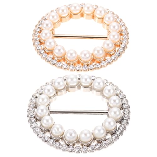 Baluue 2 Stück Teiliges T Shirt Clips Schalringe aus Vielseitige Mode Broschen für Damen und Mädchen Einfach zu Binden Geeignet für Kleidung Schals Vorhänge Taschen Modische Accessoires von Baluue