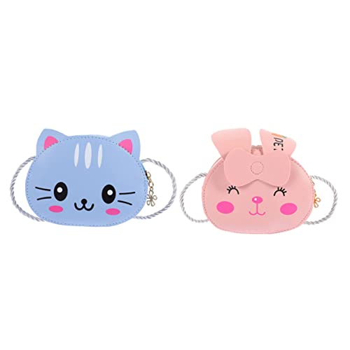 Baluue 2 Stück Teiliges Umhängetaschen Mädchen Pu Kunststoff Cartoon Motiv Leichte Crossbody Taschen Modisch Robust für Kleine Gegenstände Wie Schlüssel Karten Holder von Baluue