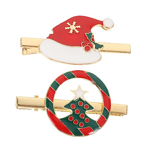 Baluue 2 Stück Teiliges Weihnachts Haarclip für Mädchen Kreative Haarnadeln aus Langlebiger Legierung Festlicher Haarschmuck mit Xmas Schonend und Modisch für Weihnachtsfeiern von Baluue