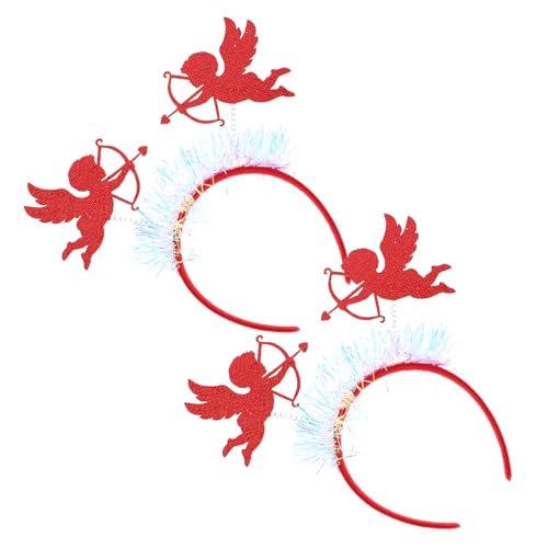 Baluue 2stücke Valentinstag Haarband Süßes Design Mit Verstellbarem Sitz Hochwertige Materialien Für Festlichkeiten Und Romantische Anlässe Rotes Herz-thema Haarschmuck von Baluue