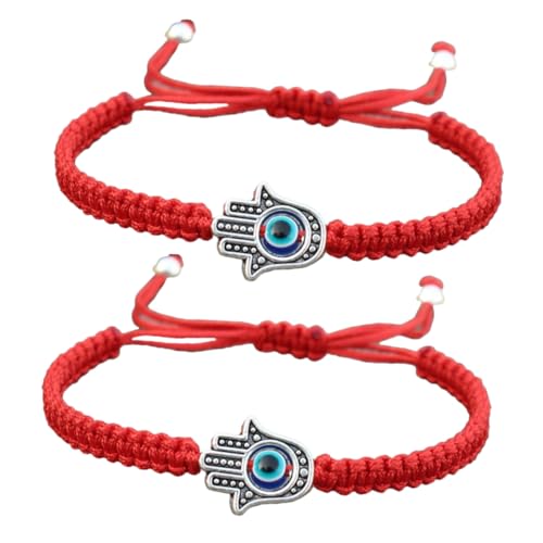 Baluue 2 Stück Verstellbares Handgefertigtes Rotes Böser-auge-armband Geflochtenes Amulett Armbänder Schutz Schmuck für Damen und Herren Baluue 2 Stück Verstellbares Handgefertigtes Rotes Böser-auge-armband Geflochtenes Amulett Armbänder Schutz Schmuck für Damen und Herren von Baluue