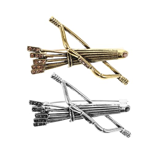 Baluue 2 Stück Vintage Barock Brosche Herren Anstecknadel Metall Filigrane Dekorative Reversnadel für Anzug Party Antike Silber und Goldfarbene Schmuckaccessoires von Baluue