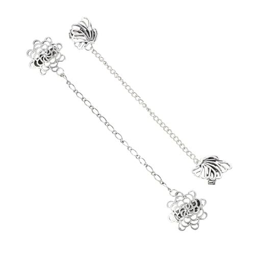 Baluue 2 Stück Vintage Cardigan Clips aus Zinklegierung Elegante Revers Kragenkette Vielseitige Brosche für Pullover Mantel und Tasche Modisches Damen accessoire von Baluue