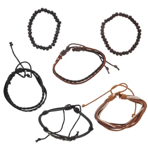 Baluue 2 Stück Vintage Herren Armband Mehrlagige Pu Kunstleder Wickelarmbänder Handgefertigt Retro Armbänder Geflochtene Armreifen für Festival Party Alltag Baluue 2 Stück Vintage Herren Armband Mehrlagige Pu Kunstleder Wickelarmbänder Handgefertigt Retro Armbänder Geflochtene Armreifen für Festival Party Alltag von Baluue