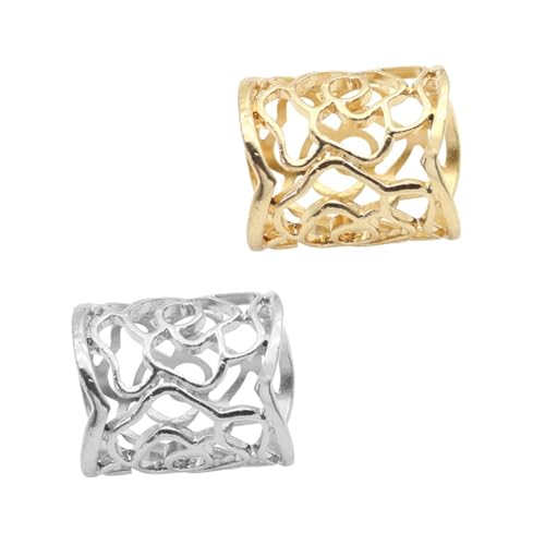 Baluue 2 Stück Vintage Schalring Damen Filigraner Hohler Rosenmuster Schalverschluss in Silber und Gold Eleganter Seidentuch Halsschmuck für Party Hochzeit und Business Modischer von Baluue