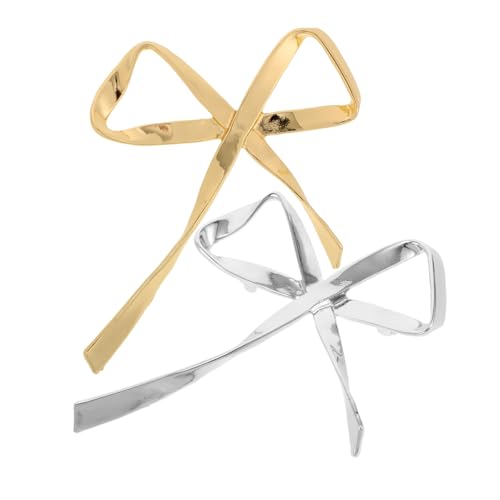 Baluue 2 Stück Vintage Schleifen brosche Langlebiger Zinklegierung Elegante Anstecknadeln in Gold und Silber Modische Accessoires für Hochzeit Party und Alltag Stilvoller Schmuck für von Baluue