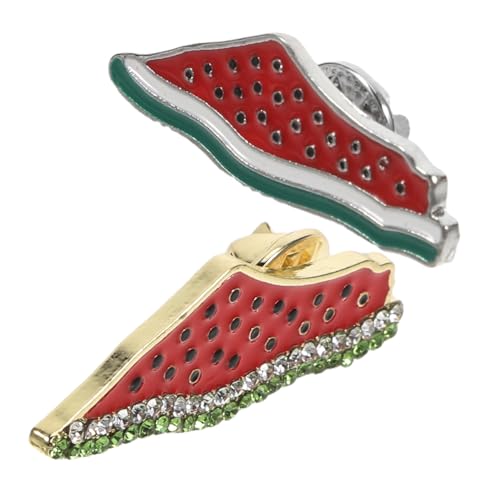 Baluue 2 Stück Wassermelonen Broschen Teiliges Emaille Design mit Glitzerstein Fruchtige Anstecknadeln für Sommeraccessoires Geeignet für Hüte Taschen Pullover und Partyoutfits von Baluue