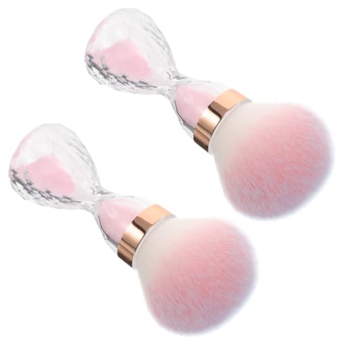 Baluue 2 Stück Weiche Nageldesign Pinsel mit Großem Kopf und Sanduhrform Sanfter Nagelstaub-entferner für French Nails Make-up Acryl Pinsel Vielseitig für Beauty Kosmetikwerkzeuge von Baluue
