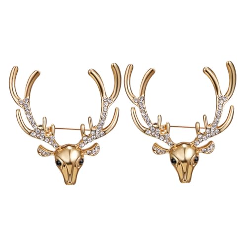 Baluue 2 Stück Weihnachtsbrosche mit Strass Legierung Tiermotiv Anstecknadel für Damen Festlicher Schmuck Vielseitig Tragbar Langlebig und Elegantes Design von Baluue