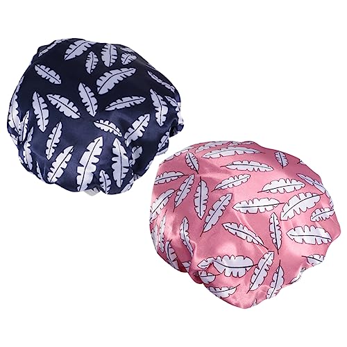Baluue 2 Stücke Stilvolle Bay Duschhaube Muster Kappe für Frauen Verschiedene Gemusterte Badekappe von Baluue