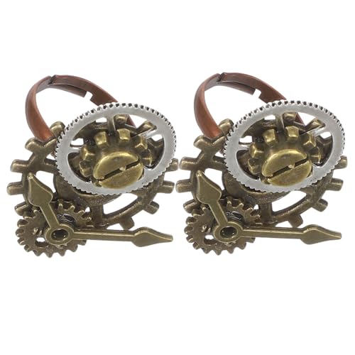 Baluue 2 Stücke Teiliges Steampunk Zahnrad Ring aus Langlebiger Legierung Kreative Punk Finger Ringe für Damen und Herren Einzigartiges Vintage Design Modischer Schmuck für Alltag und Baluue 2 Stücke Teiliges Steampunk Zahnrad Ring aus Langlebiger Legierung Kreative Punk Finger Ringe für Damen und Herren Einzigartiges Vintage Design Modischer Schmuck für Alltag und von Baluue