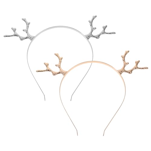 Baluue 2 Teiliges Weihnachts Stirnband mit Cartoon Geweih aus Metalllegierung Festlicher Haarreif für Frauen Party und Kostümzubehör für Weihnachten Karneval und Geburtstagsfeiern von Baluue