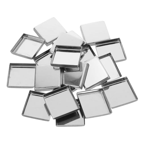 Baluue 20 Stück Square Iron Makeup Pans Robuste Nachfüllbare Metall-dosen für DIY Lidschatten und Lippenstift Kosmetik Palette Organizer für Individuelles Formen und Mischen von Baluue