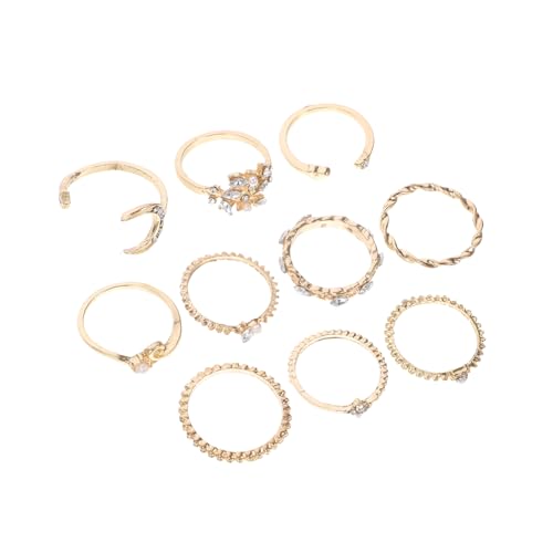 Baluue 20 Stück Teiliges Damen Ring Schmuck Set Mond und Stern Design Modisch Verstellbar Langlebiges Legierungs Material Vielseitig Kombinierbar für Party und Alltag Eleganter von Baluue