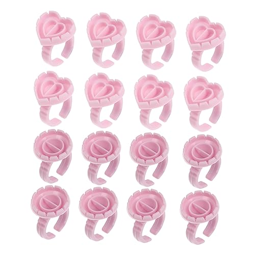 Baluue 200 Stück Wimpernkleber Ring Organizer Kleberbehälter Für Wimpernverlängerungen Professionelles Zubehör Für Schönheitssalons Pink Rund Verbessertes Design Für Effiziente von Baluue