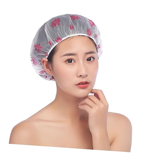 Baluue 20stücke Wasserdichte Duschhaube Bedruckte Badekappe Für Damen Und Für Dusche Spa Und Kochsituationen Weichem Pe-material Wiederverwendbar Und Leicht Zu Transportieren von Baluue