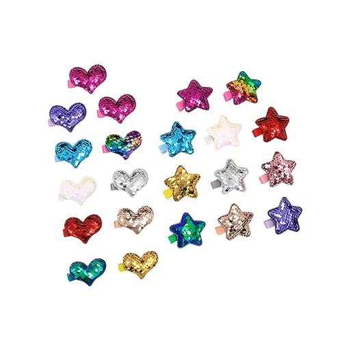 Baluue 22stücke Teiliges Glitzer-haarspangen Für Junge Mädchen Herz Und Stern-designs Für Mädchen Farbenfrohe Haarschmuck-accessoires Für Besondere Anlässe Und Alltag von Baluue