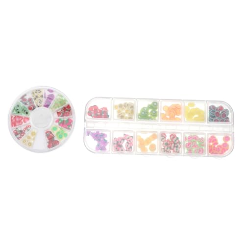 Baluue 24 Boxen Teiliges DIY Nail Art mit Weichen Bunte Nageldekorationen für Fingernägel und Zehennägel Vielseitige Aufkleber für Nagelkunst und Bastelprojekte von Baluue