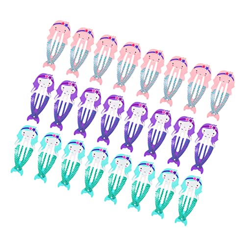 Baluue 24stücke Meerjungfrau Haarspangen Metall Snap Haarspangen Für Junge Mädchen Meerjungfrauen-haarschmuck Mit Glitzer-design Für Geburtstagsfeiern Und Partys von Baluue