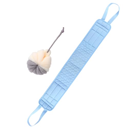 Baluue 2stücke Badetuch Mit Duschstreifen Für Tiefenreinigung Rückenziehstreifen Und Bade-duschball Leicht Und Bequem Für Effektive Hautpflege von Baluue