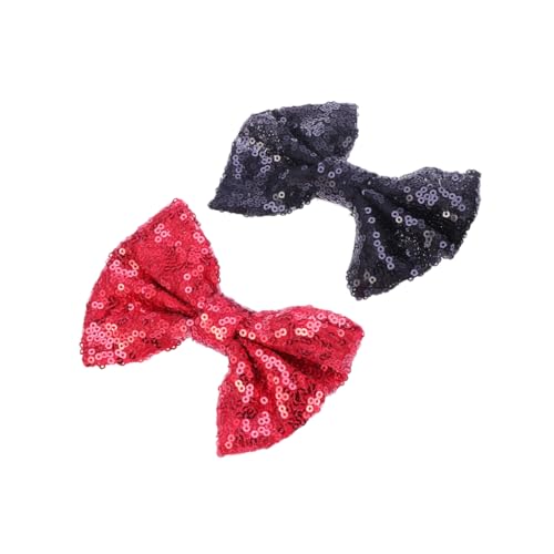 Baluue 2stücke Große Schleifen-haarspangen Mit Pailletten Für Mädchen Niedliche Haaraccessoires Rot Und Schwarz Für Kindergeburtstage Und Festliche Anlässe von Baluue