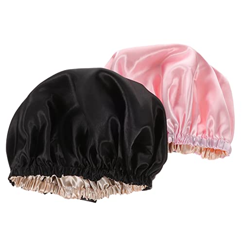 Baluue 2stücke Satin Schlafhaube Für Damen Verstellbare Bequeme Turban-haarhaube Geeignet Für Nachtpflege Und Friseursalon Und Schützt Und Frisuren von Baluue
