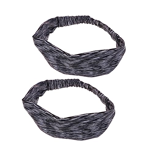 Baluue 2stücke Elastisches Stirnband Mit Knöpfen Schwarzes Haarband Atmungsaktives Kopfband Für Fitness Yoga Ohrenschutz Maske Strapazierfähiges Material von Baluue